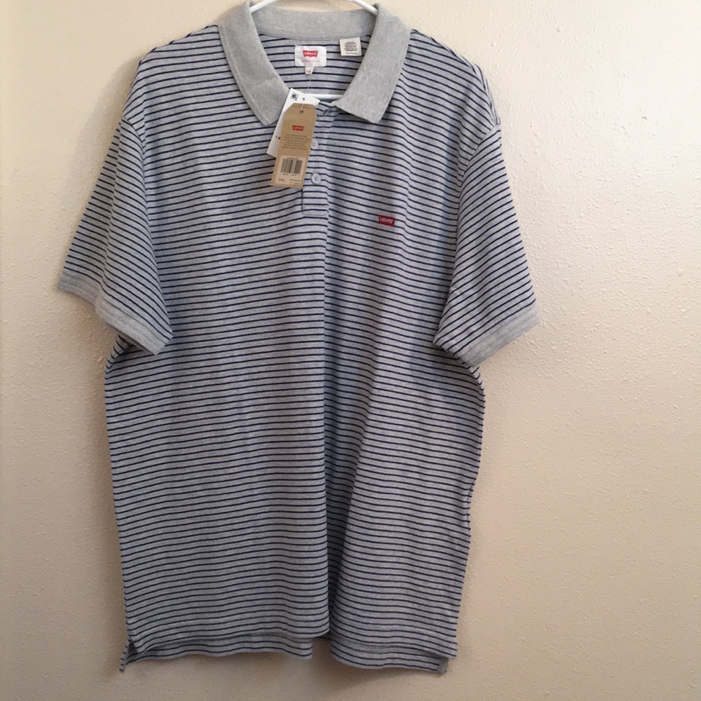 NEW Levi’s XXL button up polo shirt stripe